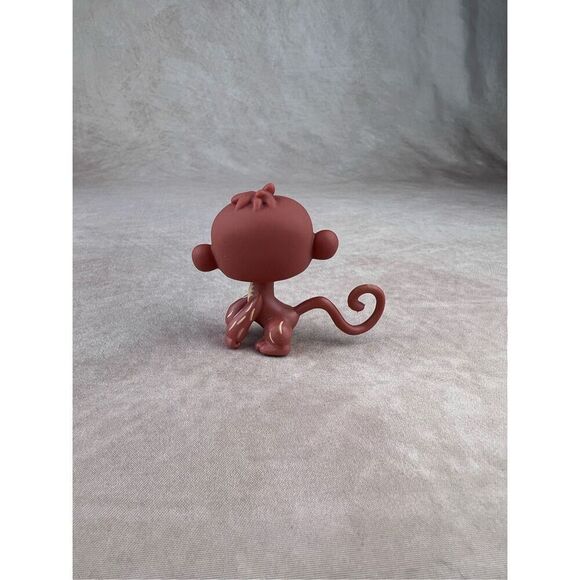 Littlest Pet Shop LPS Brown Monkey with Blue Teardrop Eyes 485 - Picture 3 of 6